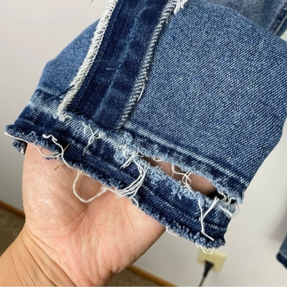 Zara Raw Hem Side Stripe Skinny Ankle‎ Jeans